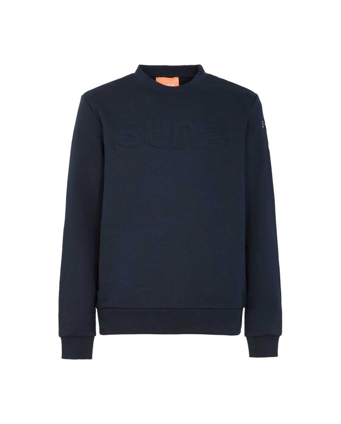 SUNS FELPA UOMO GIPO BOS CON LOGO EMBOSSED DARK BLUE MFS63005U 225