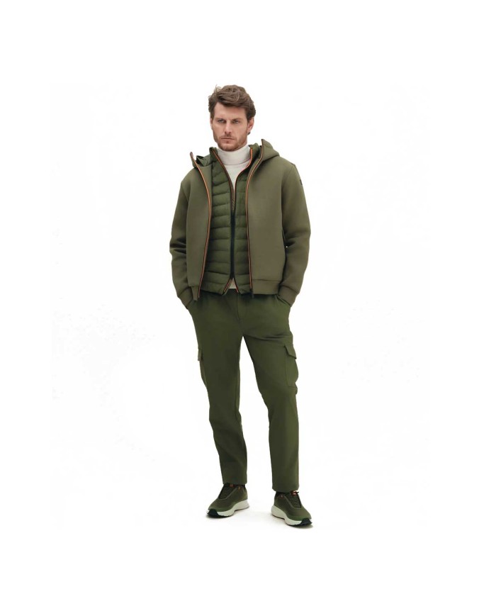 SUNS FELPA MARZIO NEO CON ZIP E CAPPUCCIO ARMY MFS63011U 225