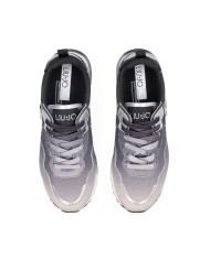 LIU-JO CALZATURE SCARPA DONNA SNEAKERS PLATFORM CON DETTAGLI PYTHON STRASS SATIN BLACK WHITE BF5009 225