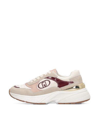 LIU-JO CALZATURE SCARPA DONNA SNEAKERS IN SUEDE E NYLON ROPE MILK CREMISI BF5017 225