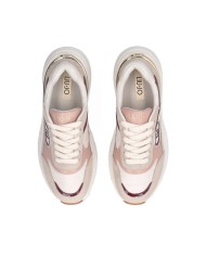 LIU-JO CALZATURE SCARPA DONNA SNEAKERS IN SUEDE E NYLON ROPE MILK CREMISI BF5017 225
