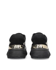 LIU-JO CALZATURE SCARPA DONNA SNEAKERS IN COW SUEDE E MESH METAL BLACK LIGHT GOLD BF5017 225