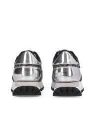 LIU-JO CALZATURE SCARPA DONNA SNEAKERS SPREADING MONOGRAM JACQUARD BLACK SILVER BF5057 225