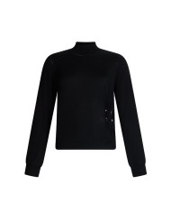 LIU-JO DONNA MAGLIA CHIUSA A MANICHELUNGHE CON PERLE NERO CF5041  225