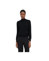 LIU-JO DONNA MAGLIA CHIUSA A MANICHELUNGHE CON PERLE NERO CF5041  225