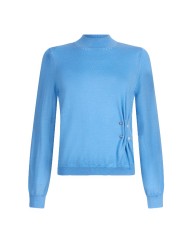 LIU-JO DONNA MAGLIA CHIUSA MANICHE LUNGHE SUGAR BLUE CF5041 225