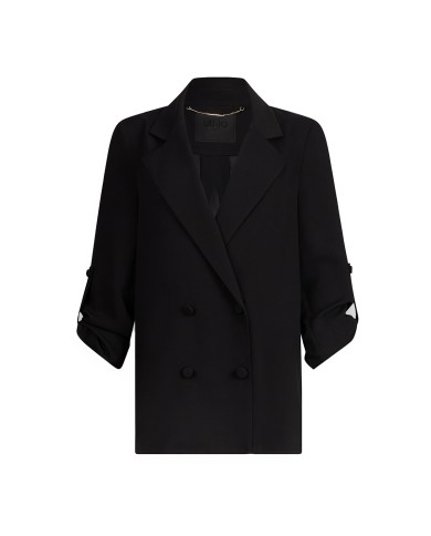 LIU-JO DONNA GIACCA BLAZER EVER SATIN DESTRUTTURATO NERO CF5127 225