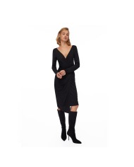 LIU-JO DONNA ABITO CON ACCESSORIO DRAPPEGGIATO NERO CF5365 225
