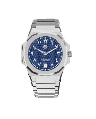NUNCIER OFFICIAL OROLOGIO MONTRE MT 40,5MM SILVER IN GALAXY BLUE ARABIC