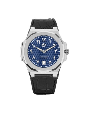 NUNCIER OFFICIAL OROLOGIO MONTRE MT 40,5MM SILVER IN GALAXY BLUE ARABIC