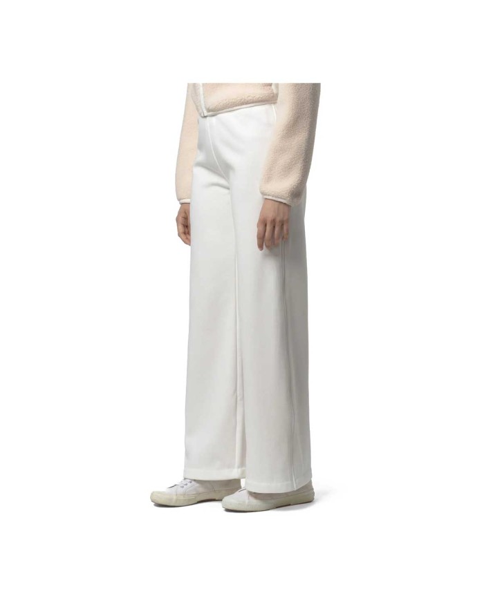 K-WAY PANTALONI TUTA PALAZZO DONNA LOYRE BRUSHED PC WHITE GARDENIA K51338W