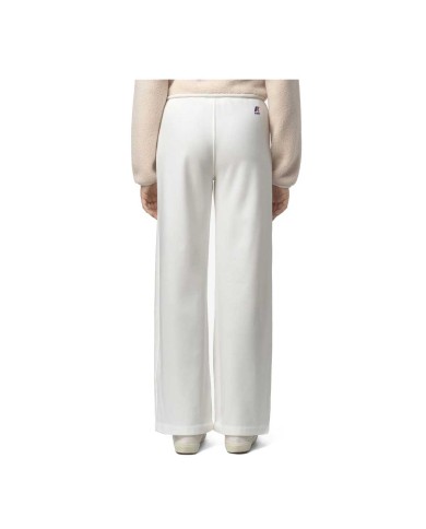 K-WAY PANTALONI TUTA PALAZZO DONNA LOYRE BRUSHED PC WHITE GARDENIA K51338W