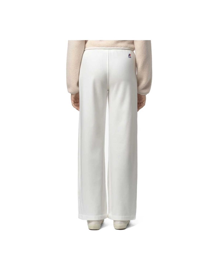 K-WAY PANTALONI TUTA PALAZZO DONNA LOYRE BRUSHED PC WHITE GARDENIA K51338W
