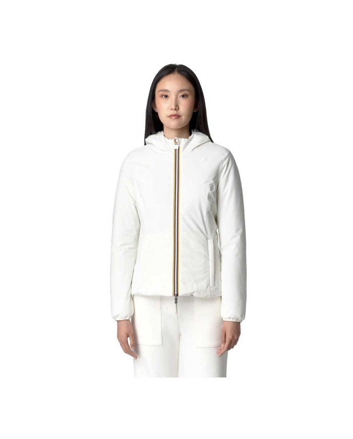K-WAY GIACCA DONNA LILY ST WARM REVERSIBILE CORTO  WHITE/GARDENIA K6128TW