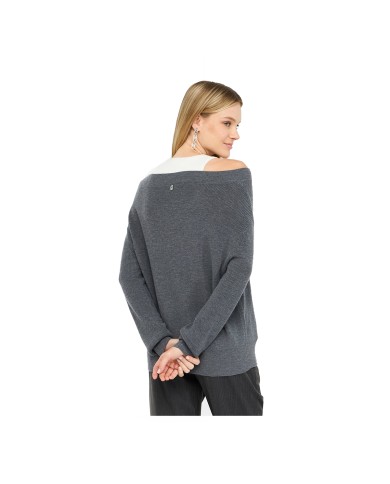 LIU-JO MAGLIONE DONNA CON RICAMO GIOIELLO GRIGIO MF5126 225
