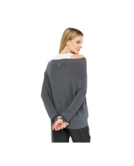 LIU-JO MAGLIONE DONNA CON RICAMO GIOIELLO GRIGIO MF5126 225