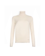 LIU-JO MAGLIA DONNA DOLCEVITA CON DETTAGLI IN LUREX NATURALE MF5229 225