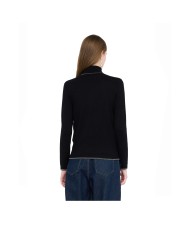 LIU-JO MAGLIA DONNA DOLCEVITA CON DETTAGLI IN LUREX NERO MF5229 225