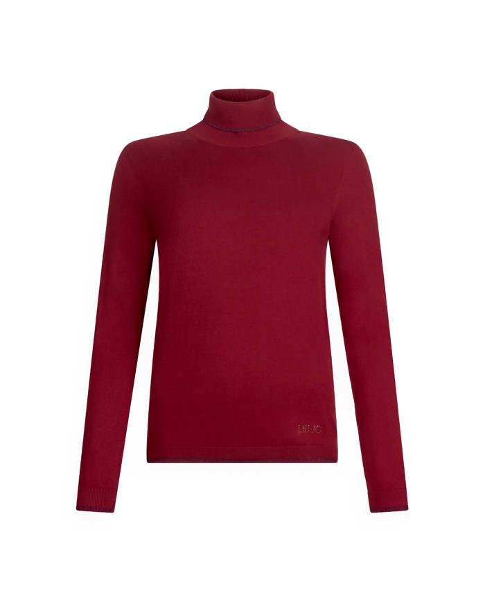 LIU-JO MAGLIA DONNA DOLCEVITA CON DETTAGLI IN LUREX PEPPER MF5229 225