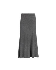 LIU-JO GONNA DONNA LONGUET MIDI IN MAGLIA CON PAILLETTES  GREY METALLIC MF5295  225