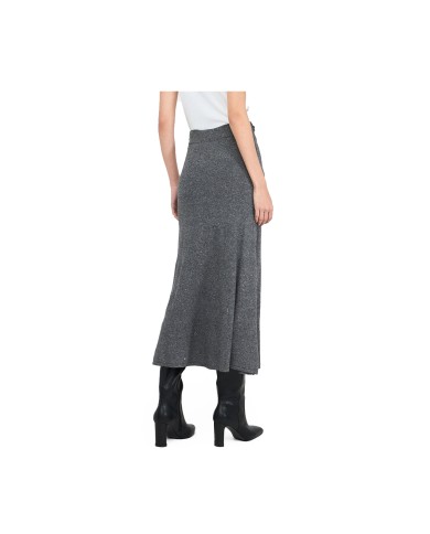 LIU-JO GONNA DONNA LONGUET MIDI IN MAGLIA CON PAILLETTES  GREY METALLIC MF5295  225