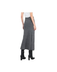 LIU-JO GONNA DONNA LONGUET MIDI IN MAGLIA CON PAILLETTES  GREY METALLIC MF5295  225