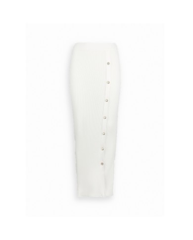 LIU-JO GONNA DONNA LUNGA IN MAGLIA BIANCO LANA MF5372 225