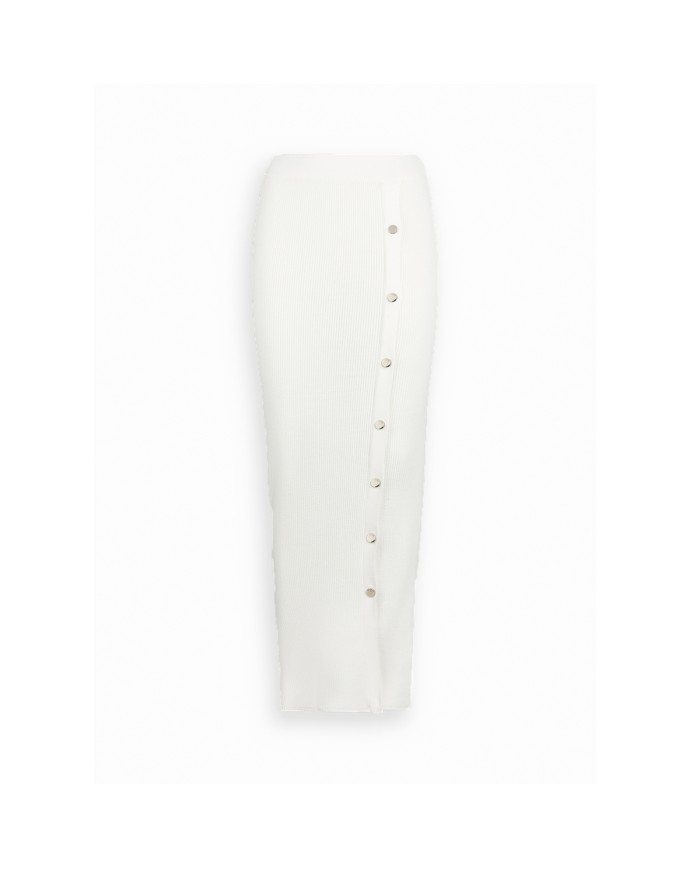 LIU-JO GONNA DONNA LUNGA IN MAGLIA BIANCO LANA MF5372 225