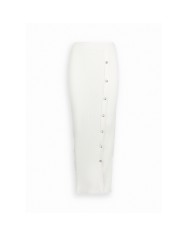 LIU-JO GONNA DONNA LUNGA IN MAGLIA BIANCO LANA MF5372 225