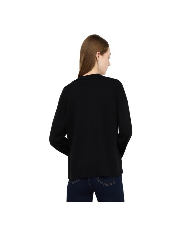 LIU-JO MAGLIA DONNA CHIUSA IN MISTO LANA NERO MF5375 225