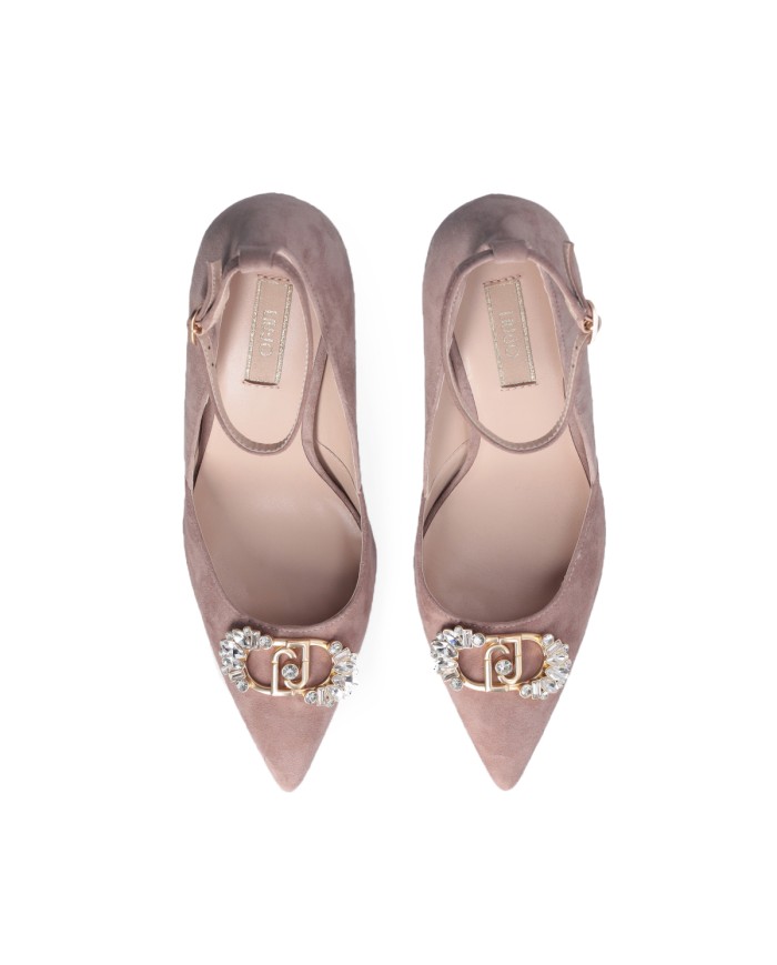 LIU-JO CALZATURE SCARPA DONNA DECOLLETE DEMI 02 CON LOGO GIOIELLO SUEDE POWDER ROSE SF5001 225