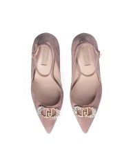 LIU-JO CALZATURE SCARPA DONNA DECOLLETE DEMI 02 CON LOGO GIOIELLO SUEDE POWDER ROSE SF5001 225
