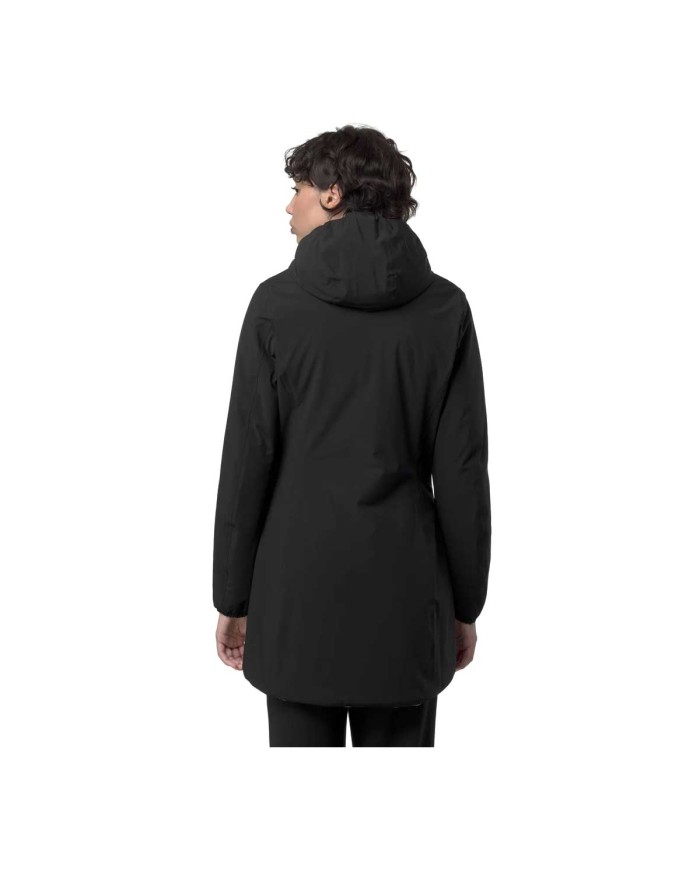 K-WAY GIACCA DONNA DENISE WRM REVERSIBILE MEDIO BLACK PURE/BEIGE CASHMERE K6128UW