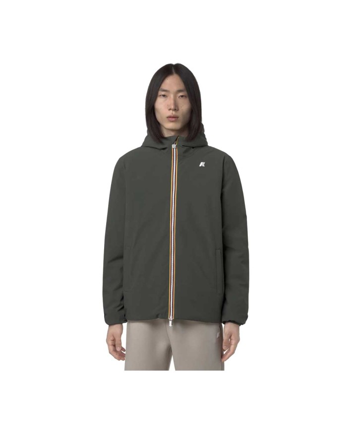 K-WAY GIACCA UOMO JACK ST WARM REVERSIBILE GREEN BLACKISH/GREEN OAK K6128VW