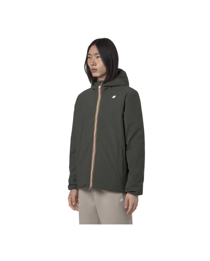 K-WAY GIACCA UOMO JACK ST WARM REVERSIBILE GREEN BLACKISH/GREEN OAK K6128VW
