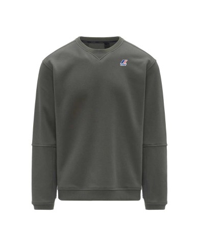 K-WAY FELPA GIROCOLLO UOMO NAEL BRUSHED PC GREEN BLACKISH K6132MW