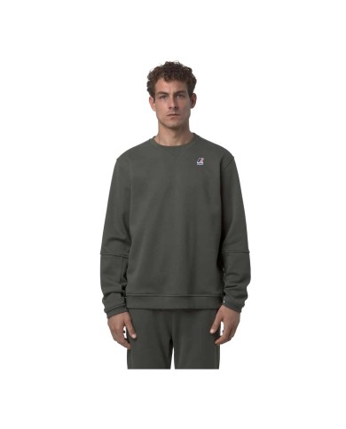 K-WAY FELPA GIROCOLLO UOMO NAEL BRUSHED PC GREEN BLACKISH K6132MW