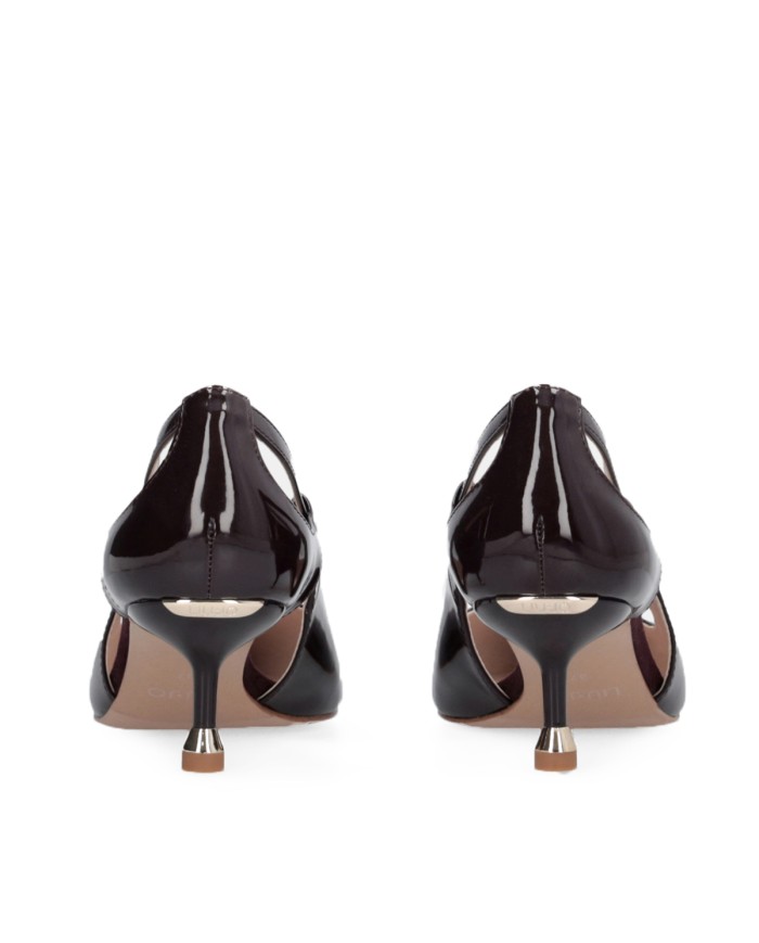 LIU-JO CALZATURE SCARPA DONNA DECOLLETE DEVA 03 IN VERNICE CUT OUT AMARONE SF5013 225