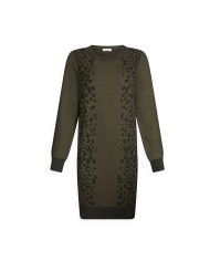 LIU-JO ABTO DONNA IN MAGLIA ANIMALIER OLIVE NIGHT E NERO LUX TF5173 225