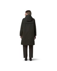 K-WAY PARKA DONNA BRUNIL COTTON FEEL LUNGO GREEN BLACKISH-GREEN K7136EW