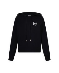 LIU-JO FELPA DONNA IN MAGLIA CON CAPPUCCIO LJ HEART NERO TF5216 225