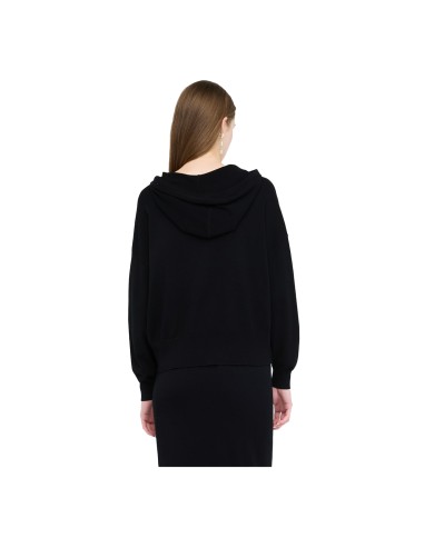 LIU-JO FELPA DONNA IN MAGLIA CON CAPPUCCIO LJ HEART NERO TF5216 225