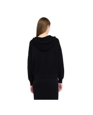 LIU-JO FELPA DONNA IN MAGLIA CON CAPPUCCIO LJ HEART NERO TF5216 225