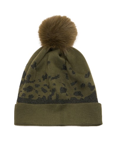 LIU-JO CAPPELLO DONNA IN MAGLIA OLIVE NIGHT E NERO LUX TF5237 225