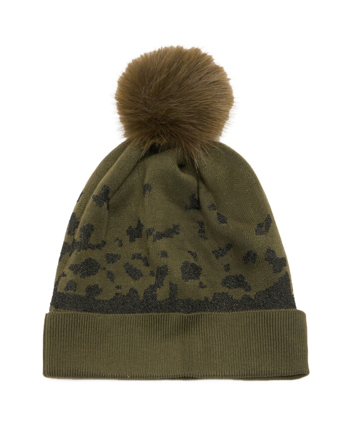 LIU-JO CAPPELLO DONNA IN MAGLIA OLIVE NIGHT E NERO LUX TF5237 225