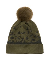 LIU-JO CAPPELLO DONNA IN MAGLIA OLIVE NIGHT E NERO LUX TF5237 225