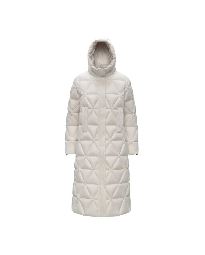 K-WAY PIUMINO LUNGO DONNA RUENNE THERMO MICROFIBER WHITE GARDENIA COMBO K7136JW
