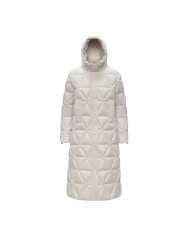 K-WAY PIUMINO LUNGO DONNA RUENNE THERMO MICROFIBER WHITE GARDENIA COMBO K7136JW