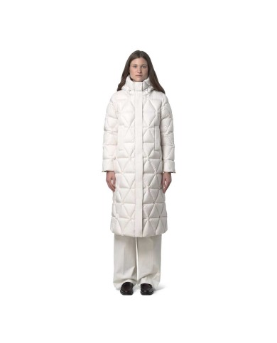 K-WAY PIUMINO LUNGO DONNA RUENNE THERMO MICROFIBER WHITE GARDENIA COMBO K7136JW