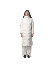 K-WAY PIUMINO LUNGO DONNA RUENNE THERMO MICROFIBER WHITE GARDENIA COMBO K7136JW